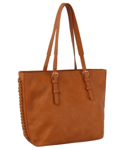 Fashion Shopper Tote Bag JY-0520-M LIGHT BROWN